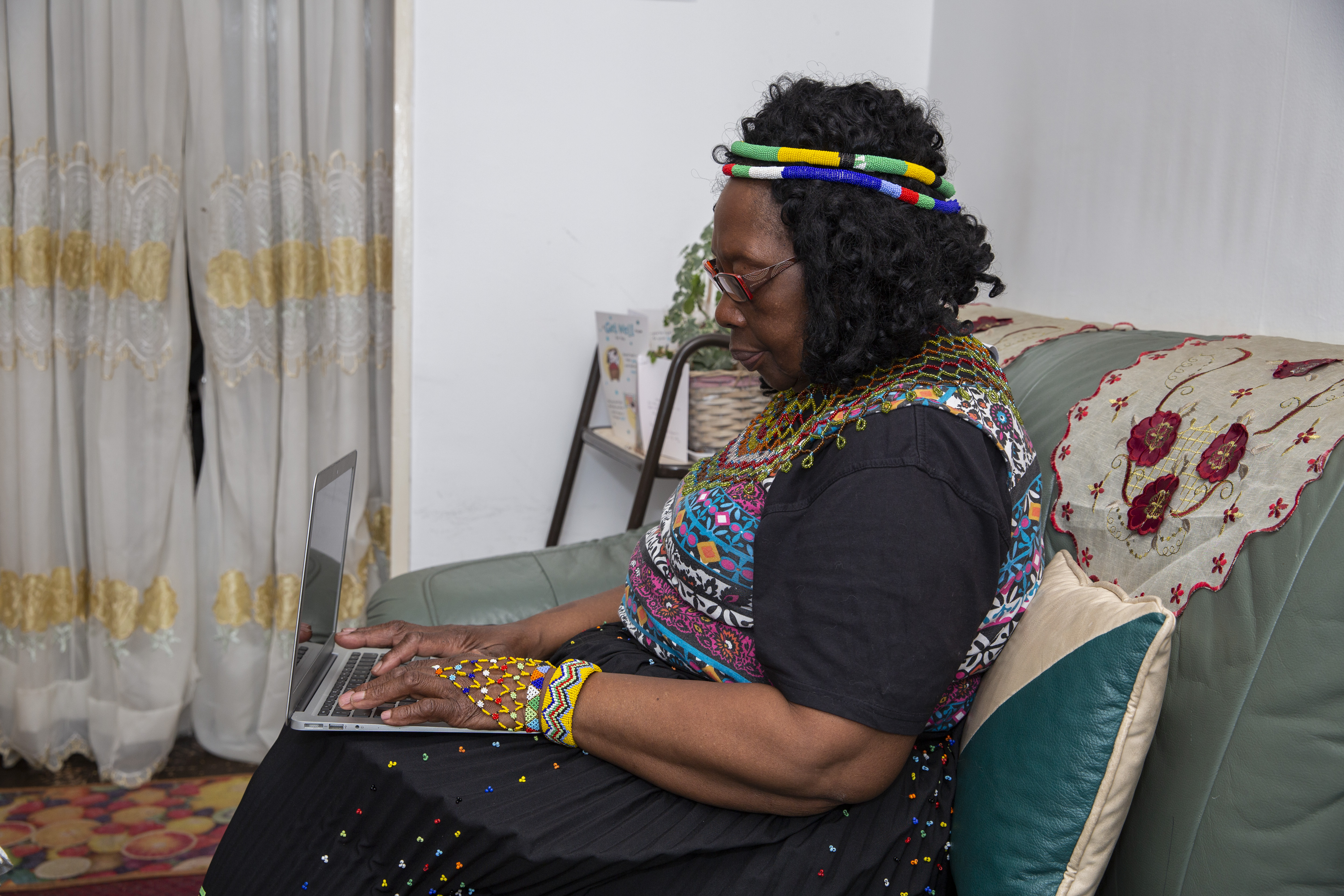 woman using a laptop