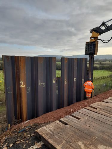 Photo of piling work carried out by Network Rail