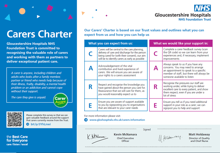Copy of Gloucestershire Hospitals NHS Foundation Trust's Carers' Charter