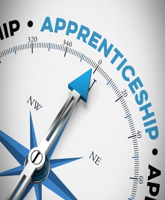 A compass with the word 'Apprenticeship' on it to the North
