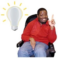 A man with a lightbulb