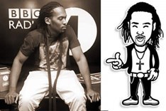 A photo of Young Lion next to a cartoon drawing of Young Lion