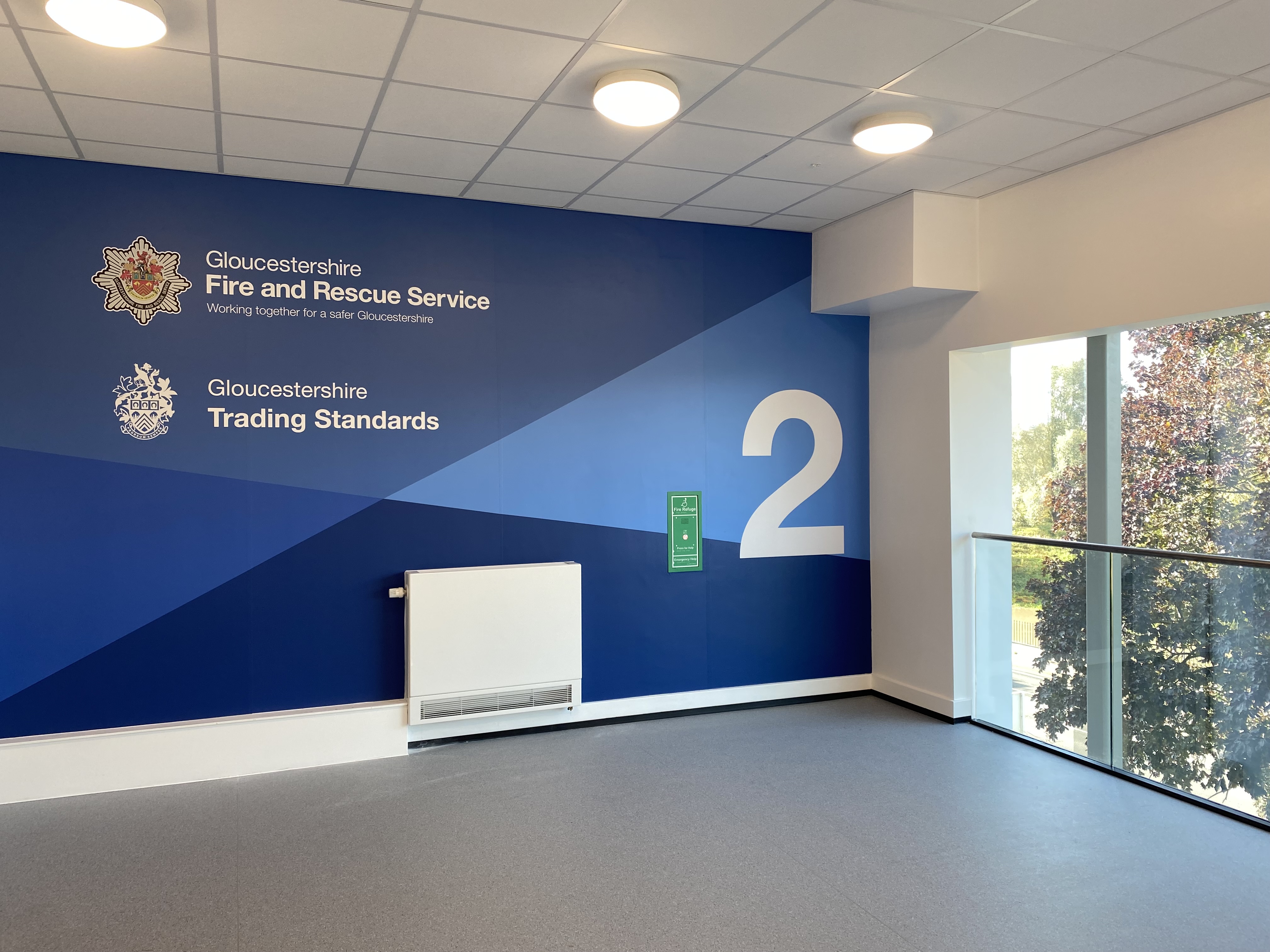 Gloucestershire Fire and Rescue Service level 2 landing floor in Quayside