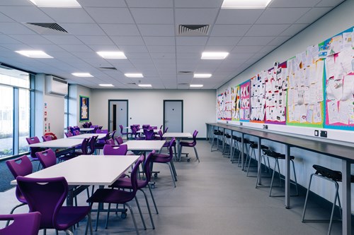 A photo of a classroom in the Cotswold School