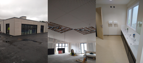 Three photos of the refurbishments to the Early Years block at Cirencester Primary School