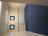 Interior view of the new timber cabin with breakout space at The Shrubberies