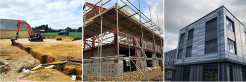 Three photos of school developments in Gloucestershire
