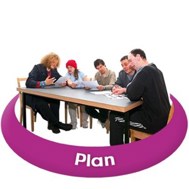 People at a table planning