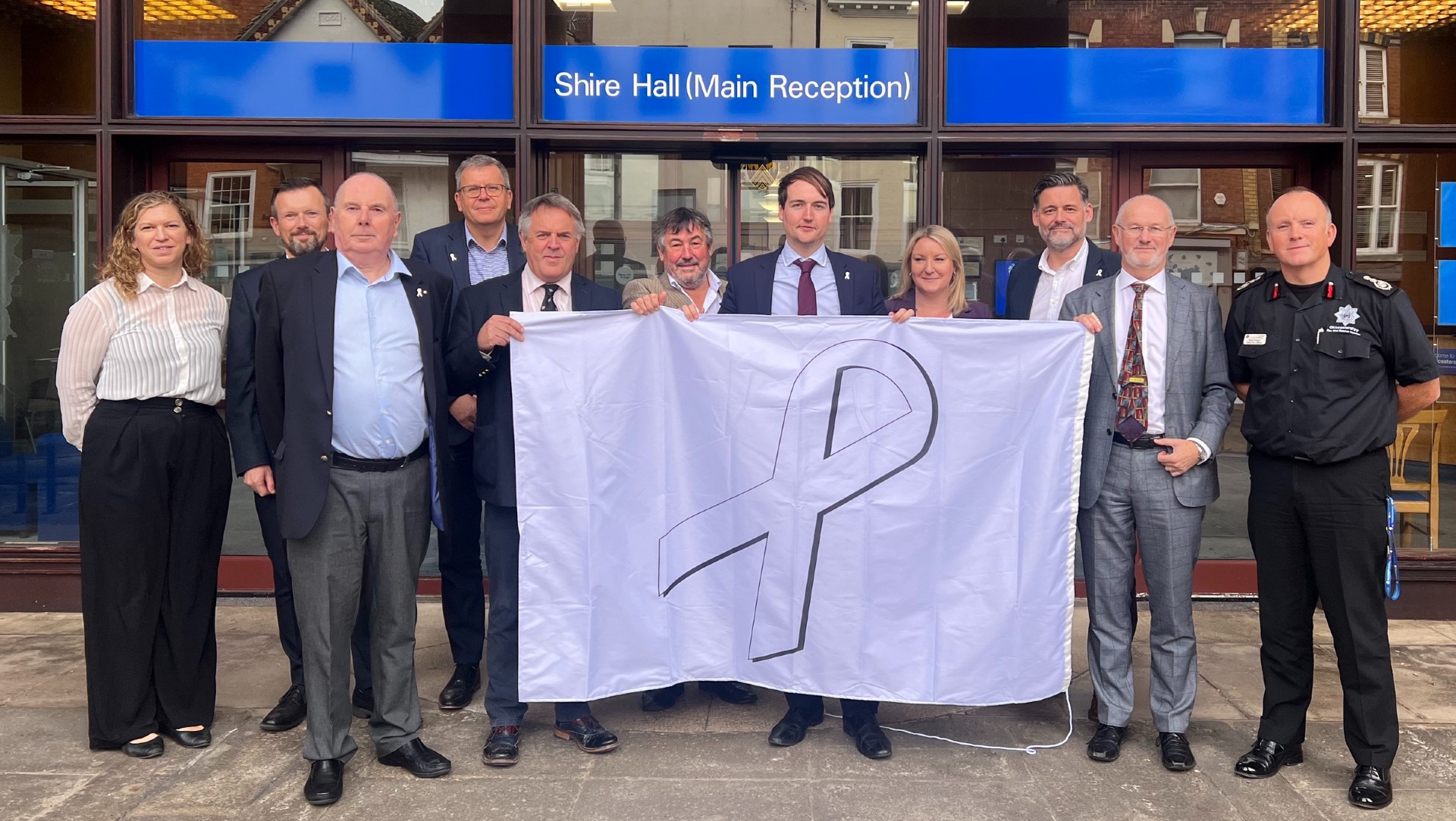 From left to right: Siobhan Farmer, Director of Public Health, Rob Ayliffe, Interim Executive Director of Corporate Resources, Cllr Dave Norman, Cabinet Member for Fire, Community Safety and Libraries, Paul Blacker, Head of Finance, Cllr Lynden Stowe, Deputy Leader and Cabinet Member - Finance and Change, Pete Bungard, Chief Executive, Stephan Fifield, Cabinet Member for Adult Social Care Delivery, Sarah Scott, Executive Director of Adult Social Care, Wellbeing and Communities, David Owen, Director of Economy and Environmen, Cllr Stephen Davies, Cabinet Member for Children’s SafeGuarding and Early Years and Mark Preece, Chief Fire Officer.